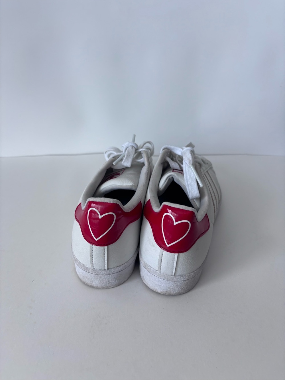 adidas Originals Superstar J 'Heart' White/Scarlet Red Shoes FW0817 Youth Size 5 - Picture 10 of 15